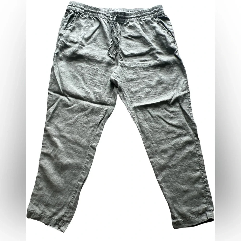 H&M Linen Blend‎ Drawstring Pants Olive Green Women’s XL